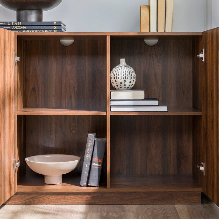 4 Door Modern Sideboard Dark Walnut Arthur