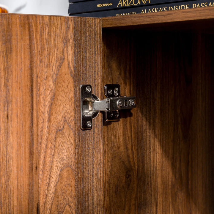 4 Door Modern Sideboard Dark Walnut Arthur