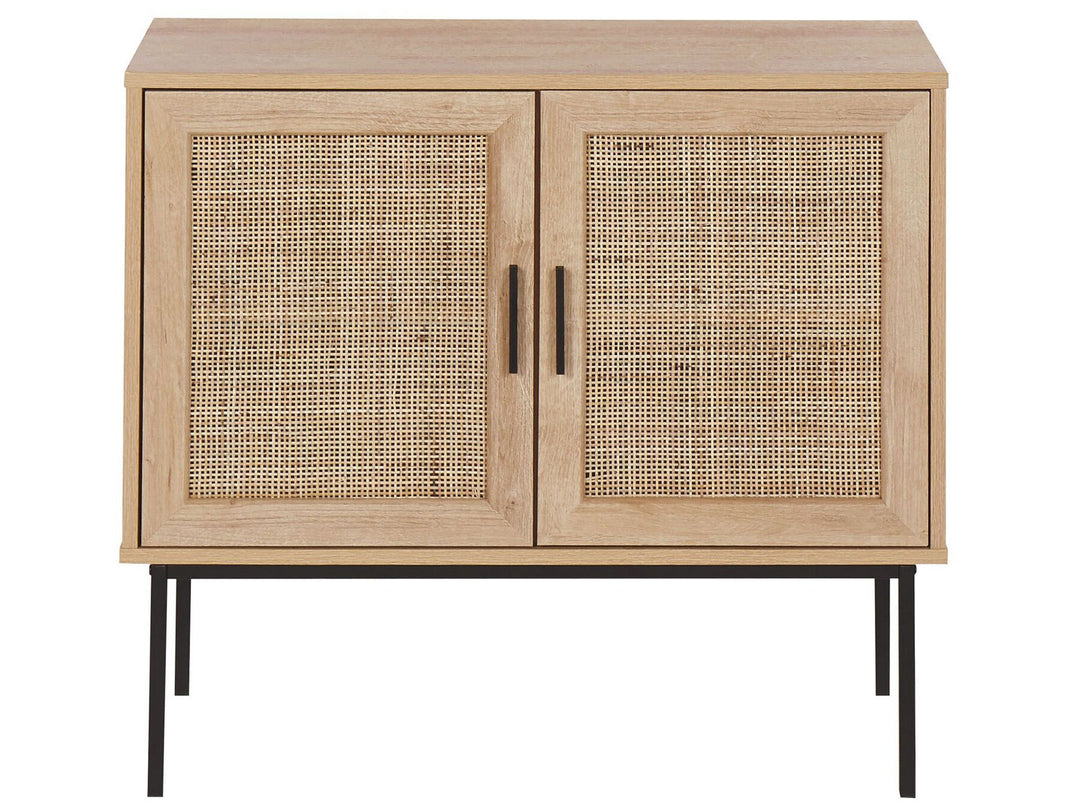 Rattan 2 Door Sideboard Light Wood Pasco