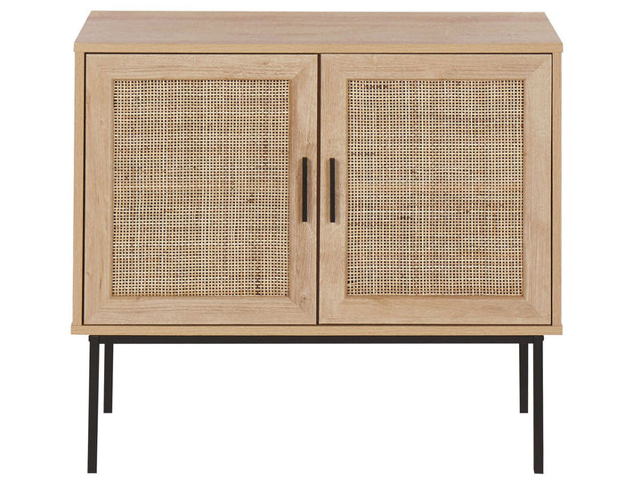 Rattan 2 Door Sideboard Light Wood Pasco