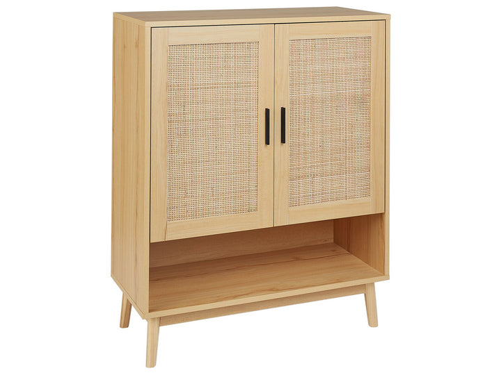 Rattan 2 Door Sideboard Light Wood Perote