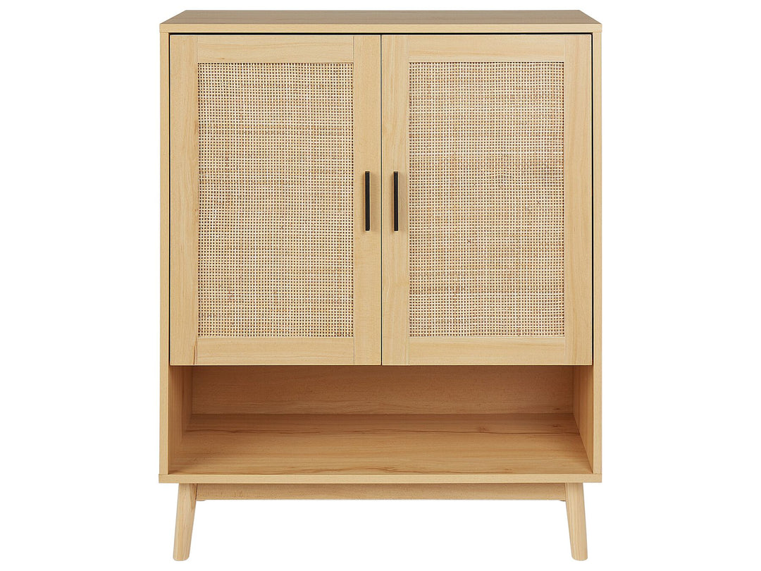 Rattan 2 Door Sideboard Light Wood Perote