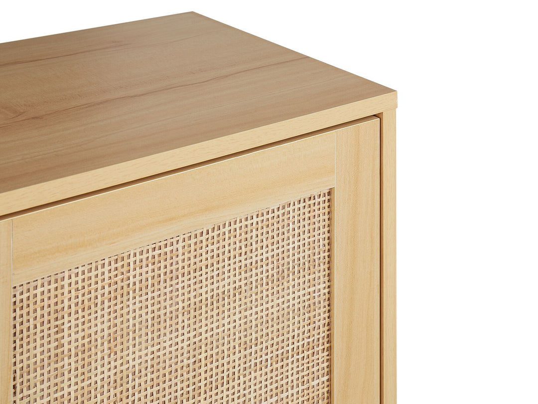 Rattan 2 Door Sideboard Light Wood Perote