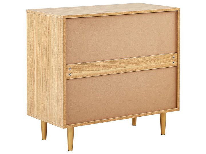 Rattan 2 Door Sideboard with Drawer Light Wood Potosi