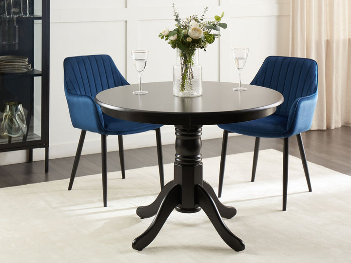 4 Seater Round Dining Table Black Krishina