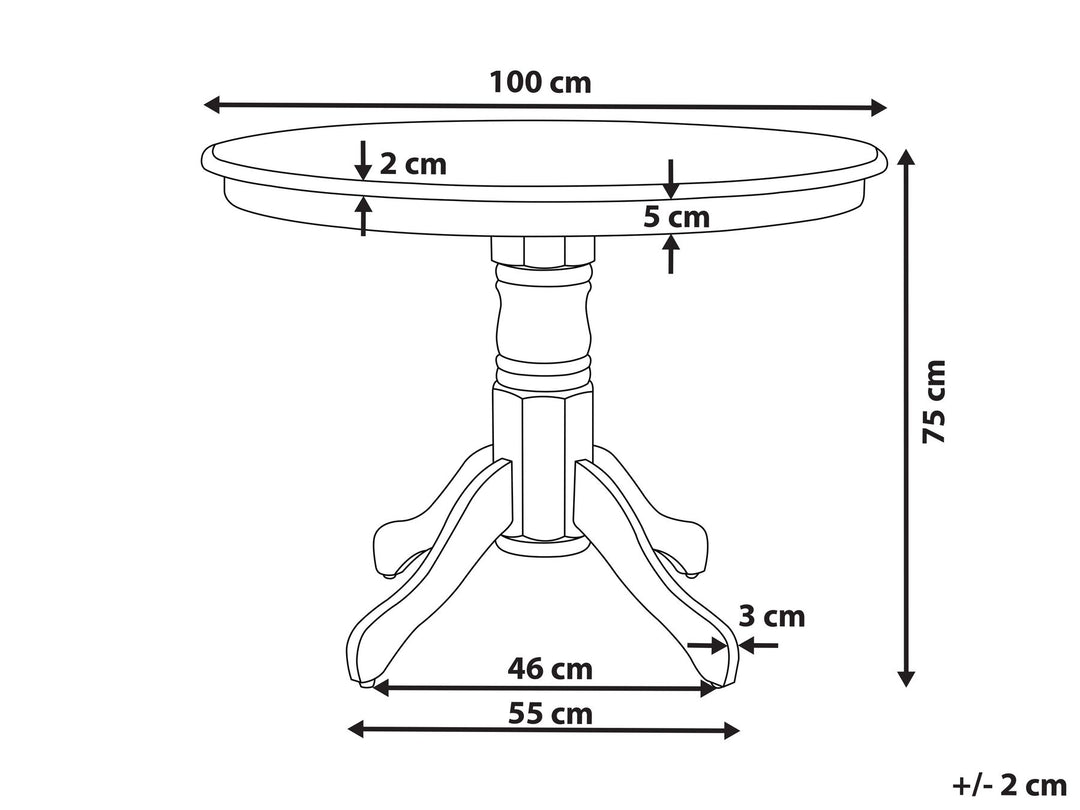 4 Seater Round Dining Table Black Krishina