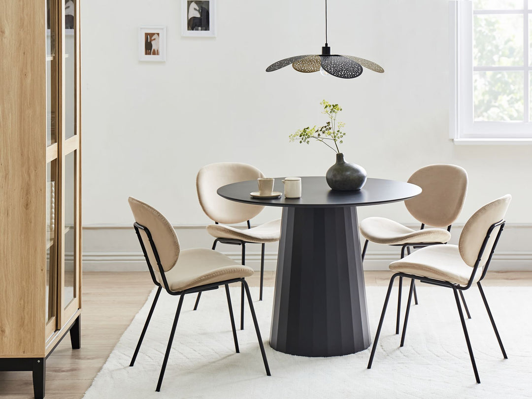 Round Dining Table ⌀ 100 cm Black Lexington