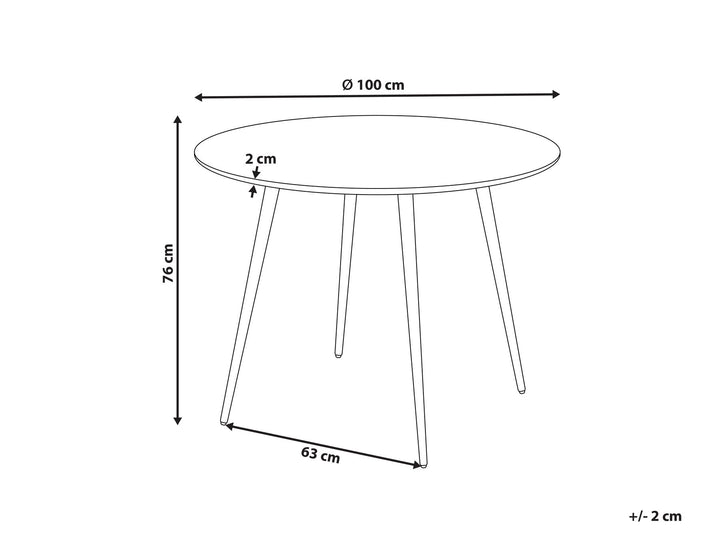 4 Seater Round Dining Table Light Wood Kingston