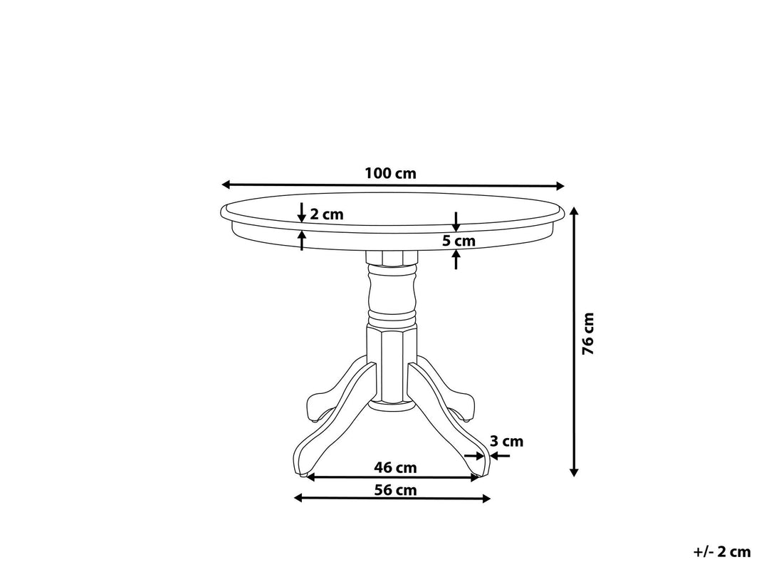 4 Seater Round Dining Table White Krishina