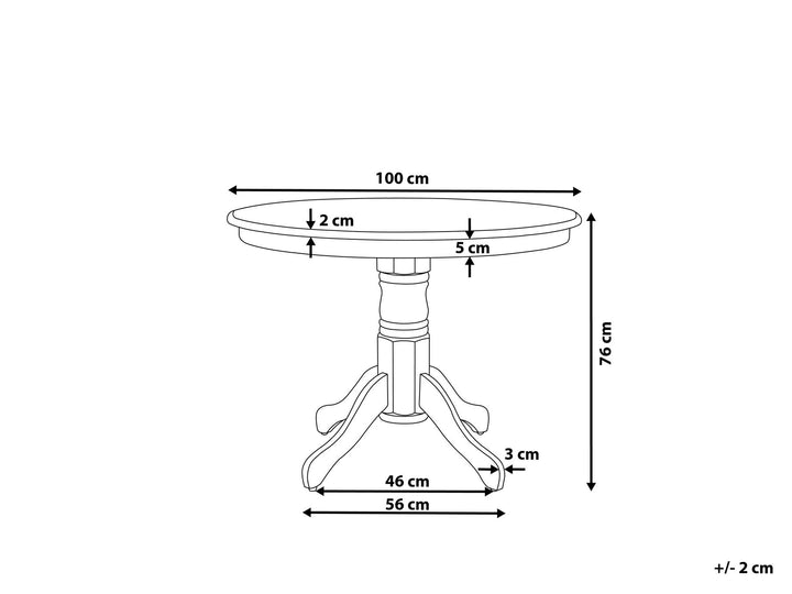 4 Seater Round Dining Table White Krishina