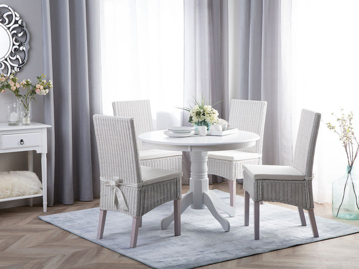 4 Seater Round Dining Table White Krishina