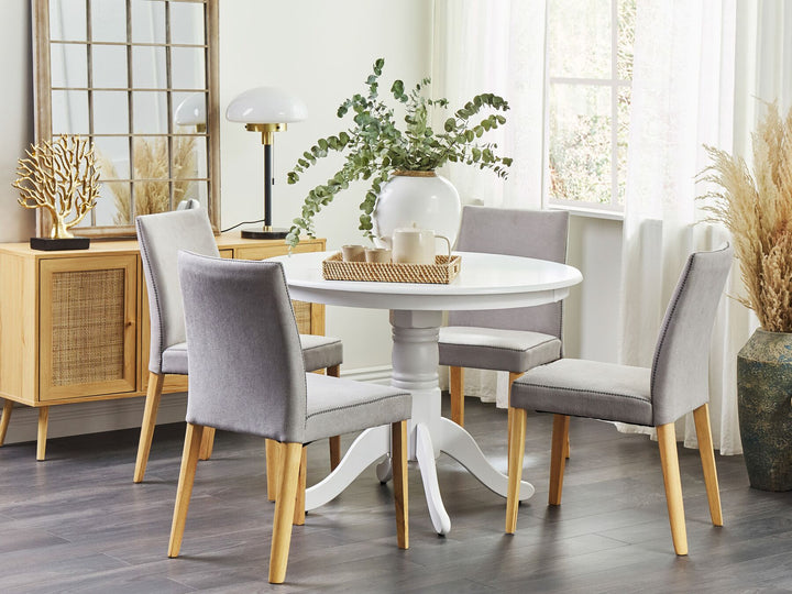 4 Seater Round Dining Table White Krishina