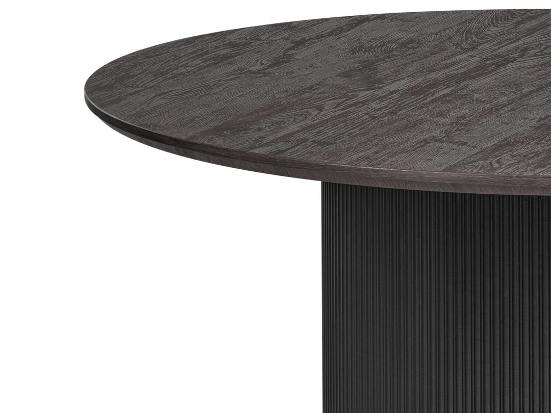 4 Seater Round Dining Table Black Brimmer