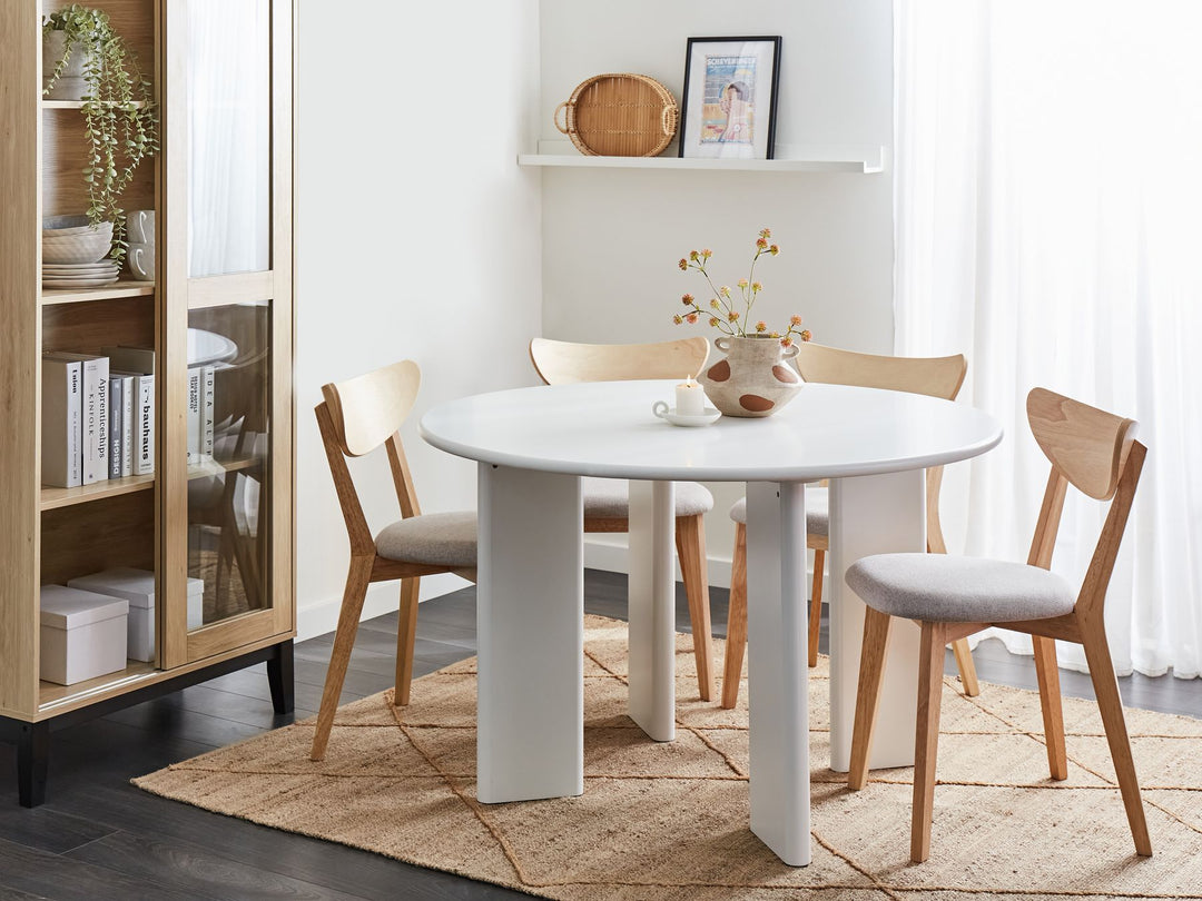 4 Seater Round Dining Table  White Cazden