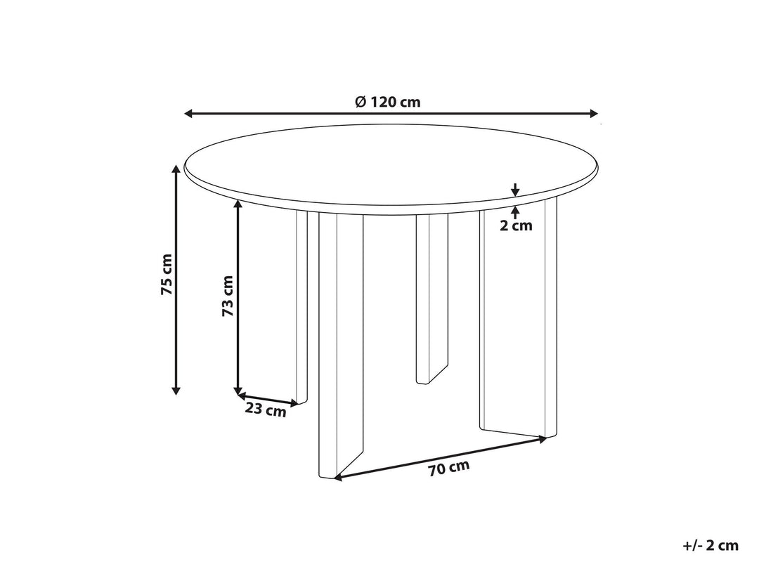 4 Seater Round Dining Table  White Cazden