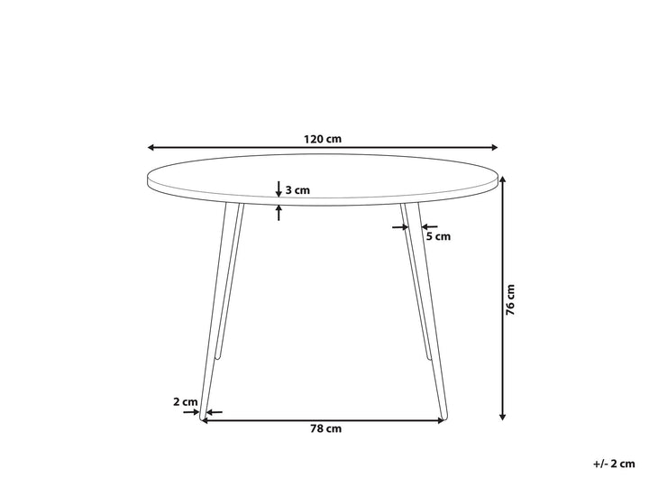 4 Seater Round Dining Table White Marble Effect with Black Oako