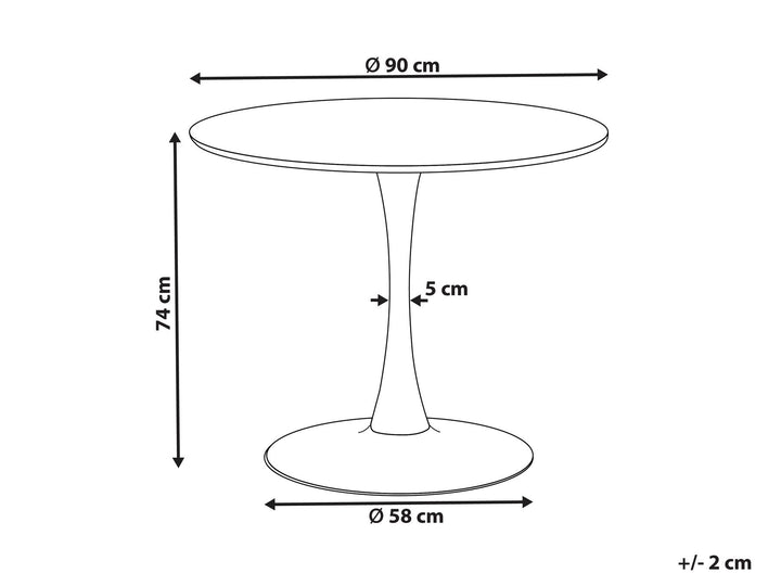 4 Seater Round Dining Table Dark Wood with Black Brillion