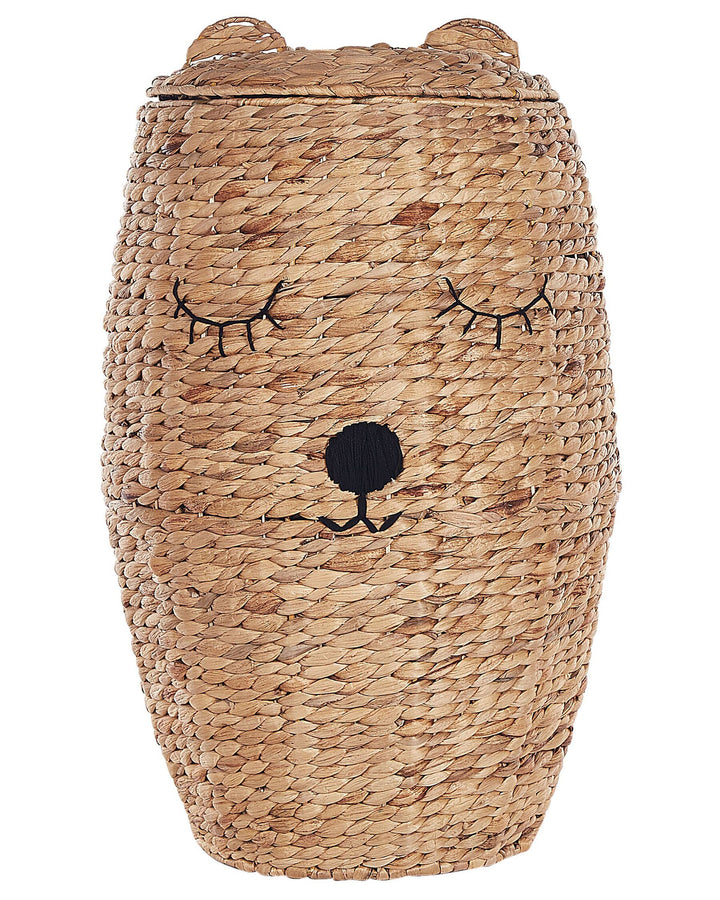 Water Hyacinth Wicker Bear Basket Natural Sambur