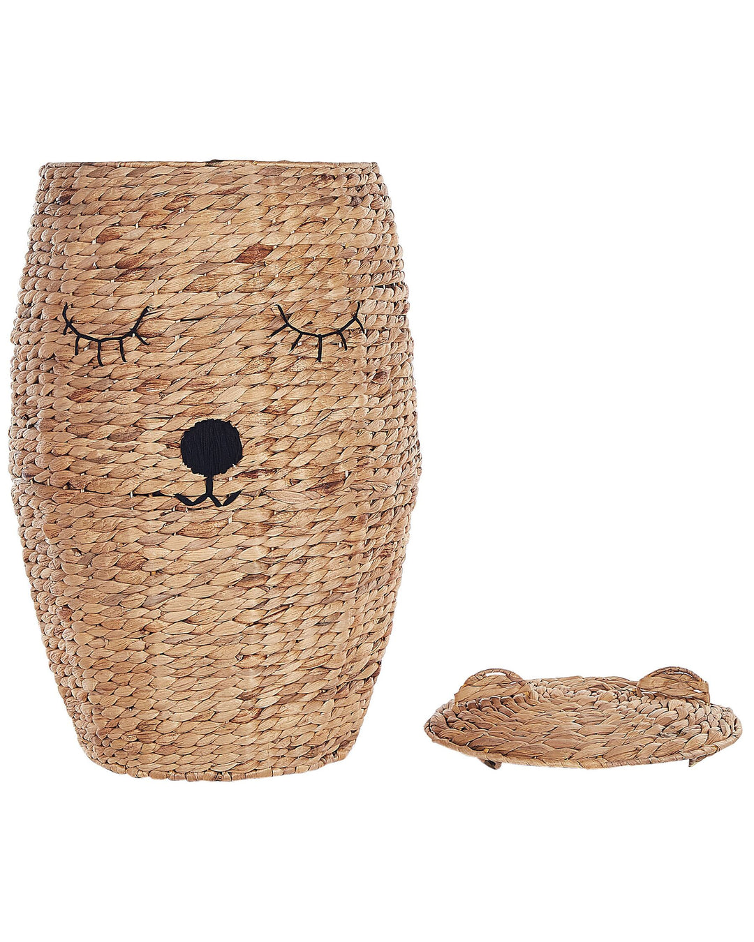 Water Hyacinth Wicker Bear Basket Natural Sambur