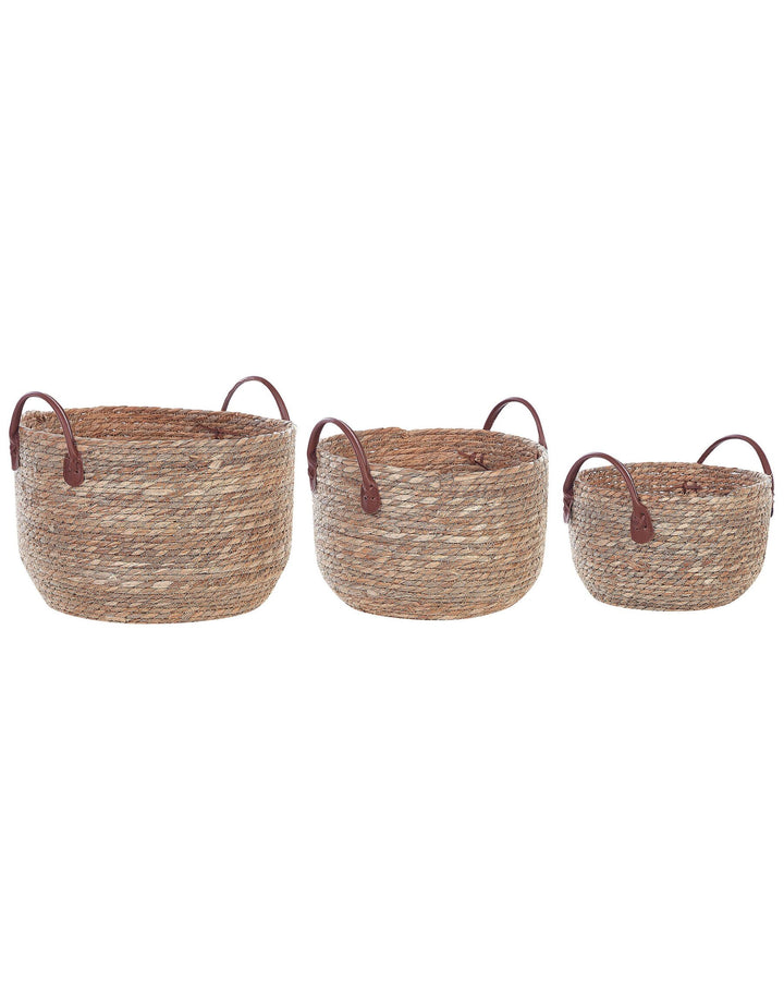 Set of 3 Seagrass Baskets Natural Sayjar