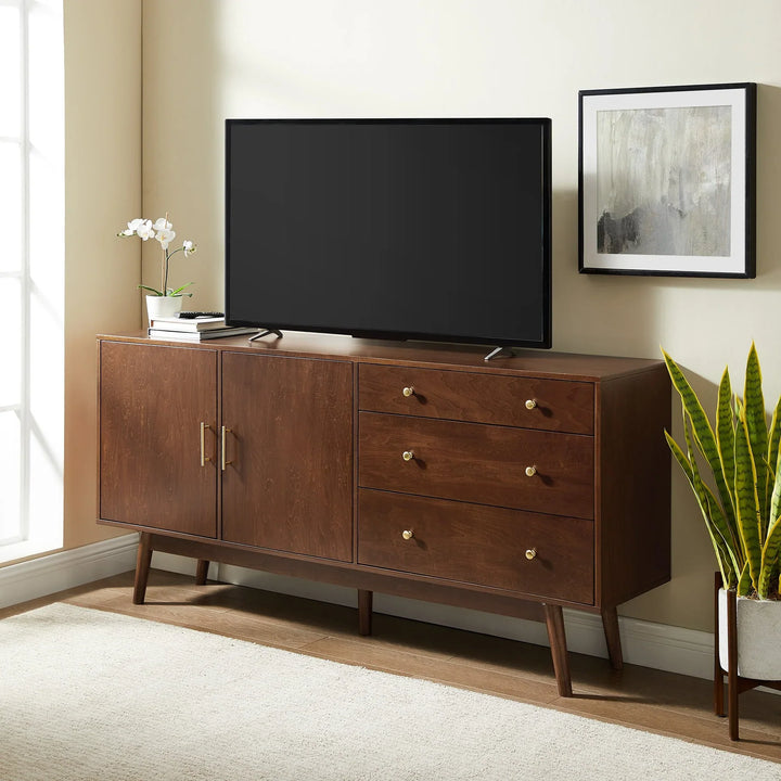 2 Doors 3 Drawers Modern Sideboard Walnut Kelli