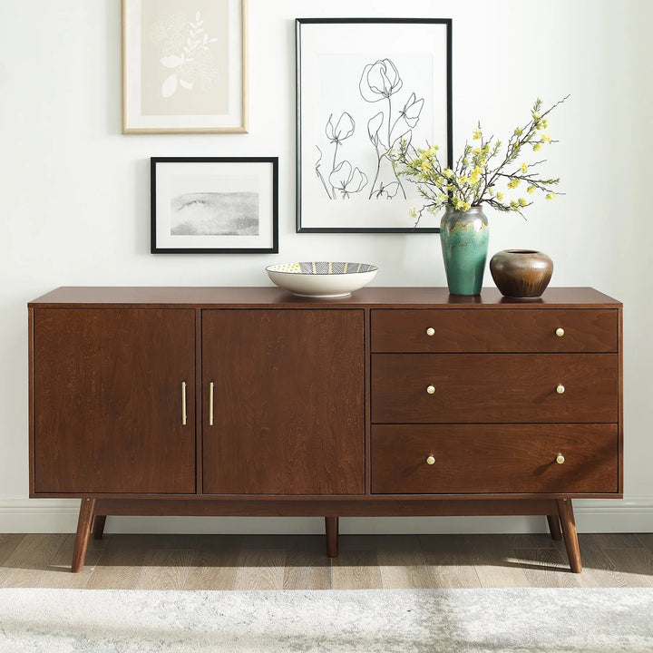 2 Doors 3 Drawers Modern Sideboard Walnut Kelli