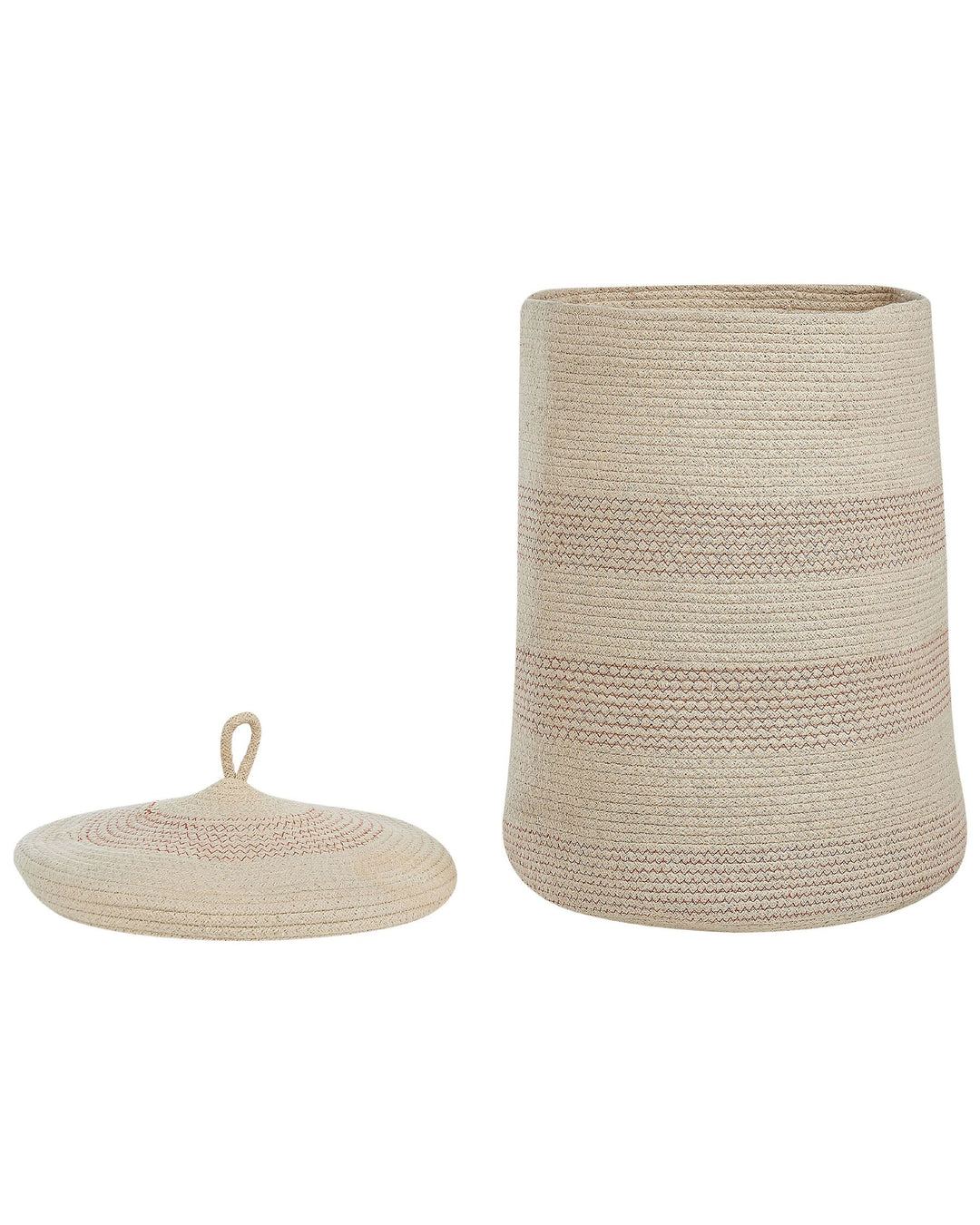 Cotton Basket with Lid Light Beige Silopi