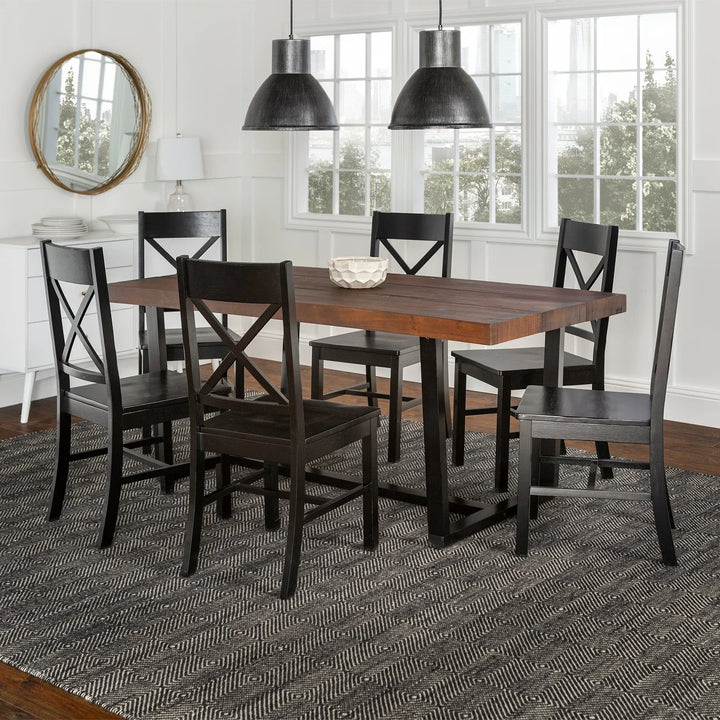 6 Seater Meridian Mahogany Black Dining Set Franko