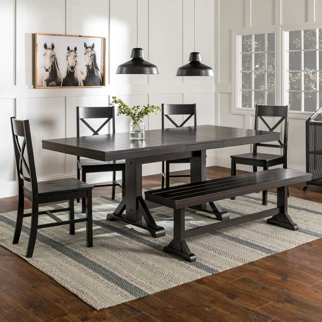 4 Seater Wood Black Dining Set Mirsada