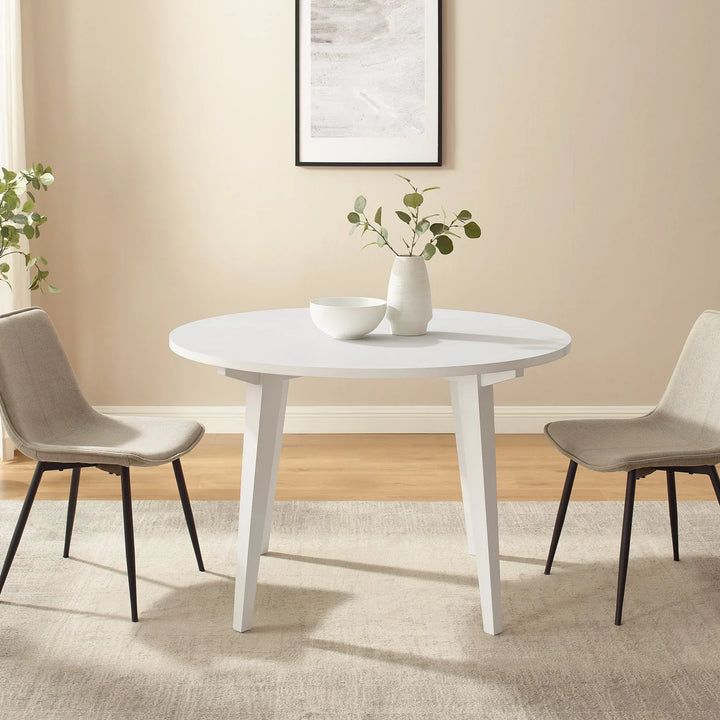 Wood White Round Dining Table Railsback