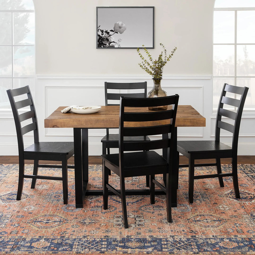 4 Seater Rustic Oak Dining Set Ridlon