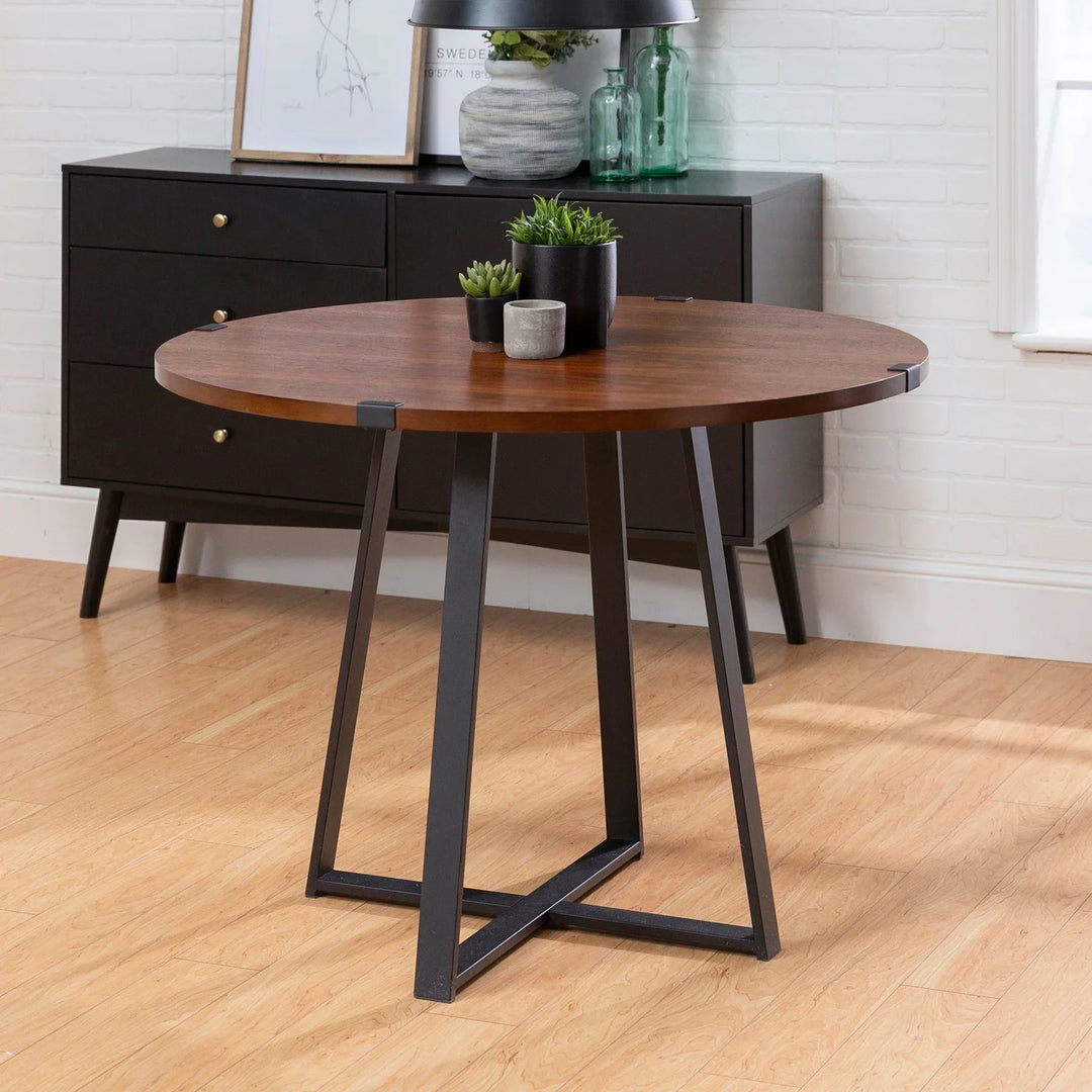 Modern Dining Table Dark Walnut Cullompton