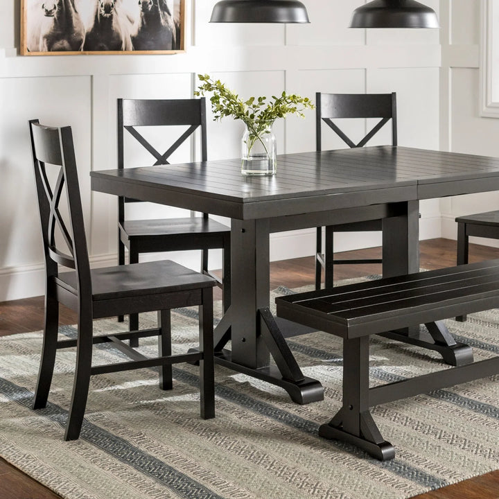 4 Seater Wood Black Dining Set Mirsada