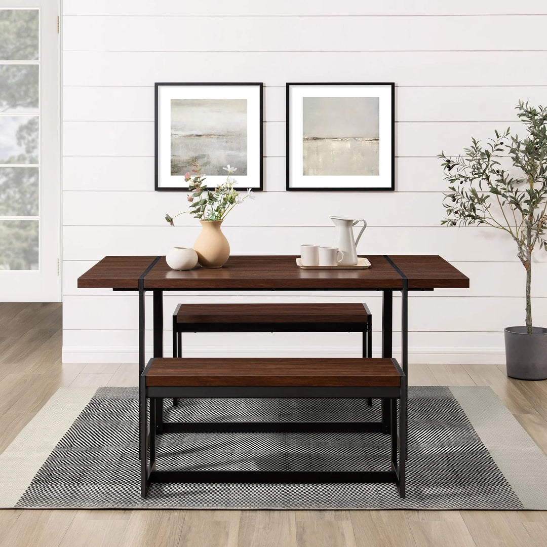 Dark Walnut Rectangle Dining Set Ellani