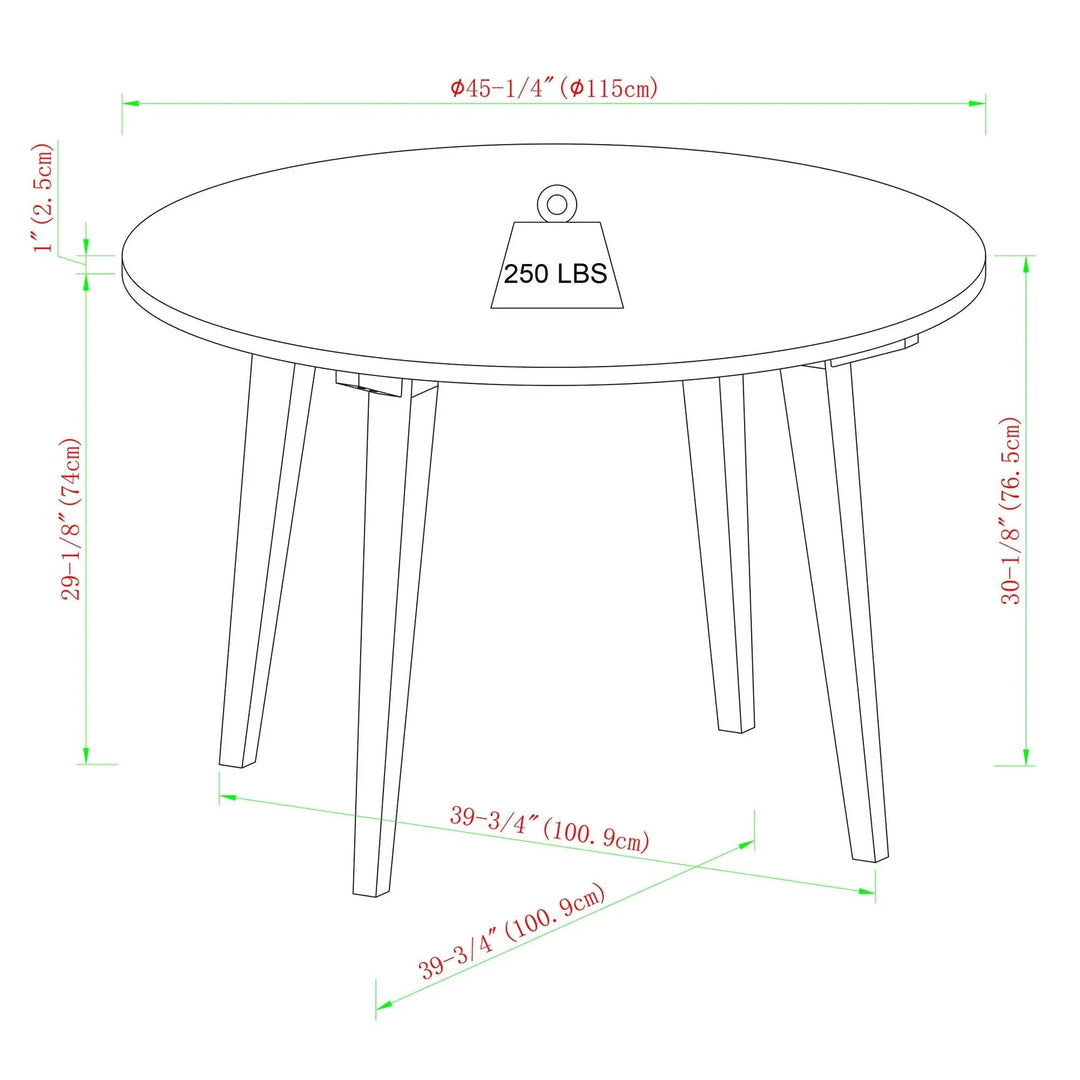 Wood White Round Dining Table Railsback