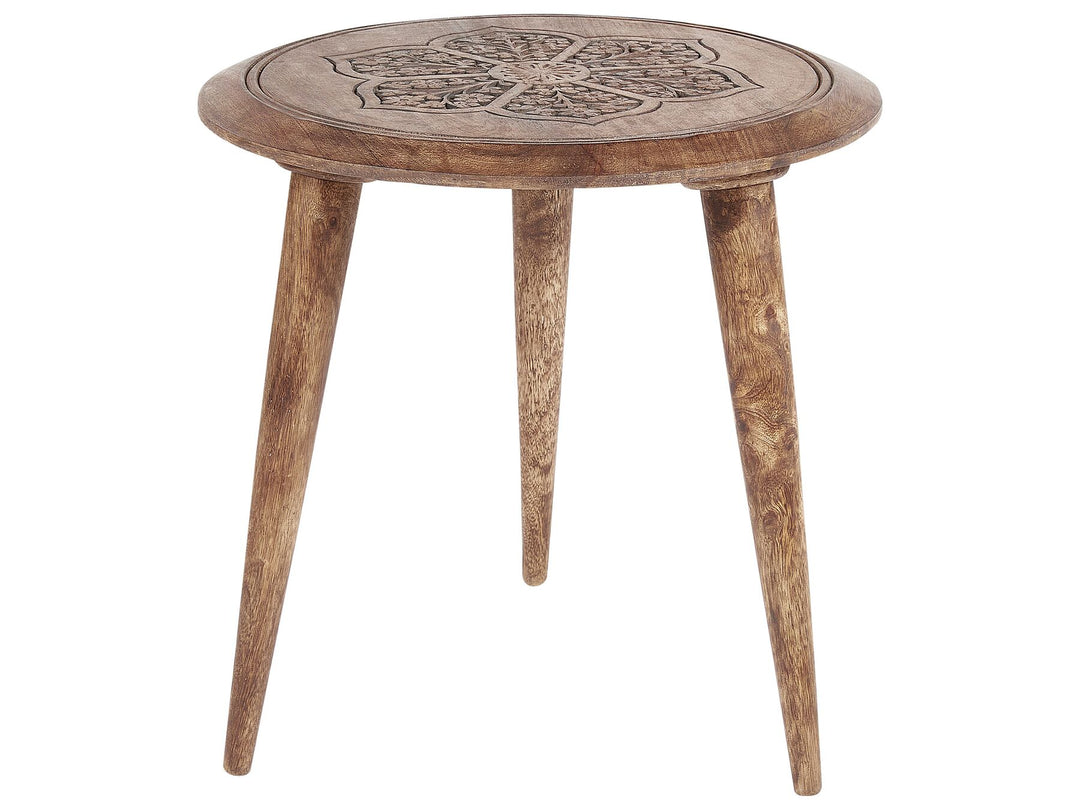 Set of 2 Mango Wood Side Tables Dark Turua