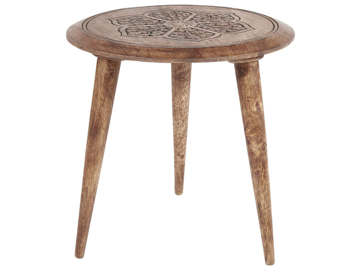 Set of 2 Mango Wood Side Tables Dark Turua