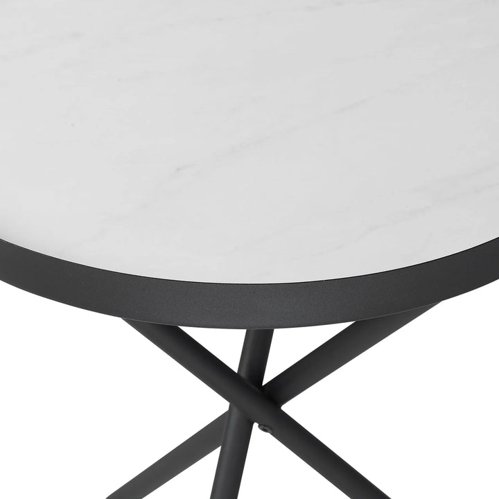 Side Table Black/Grey Marble Adah