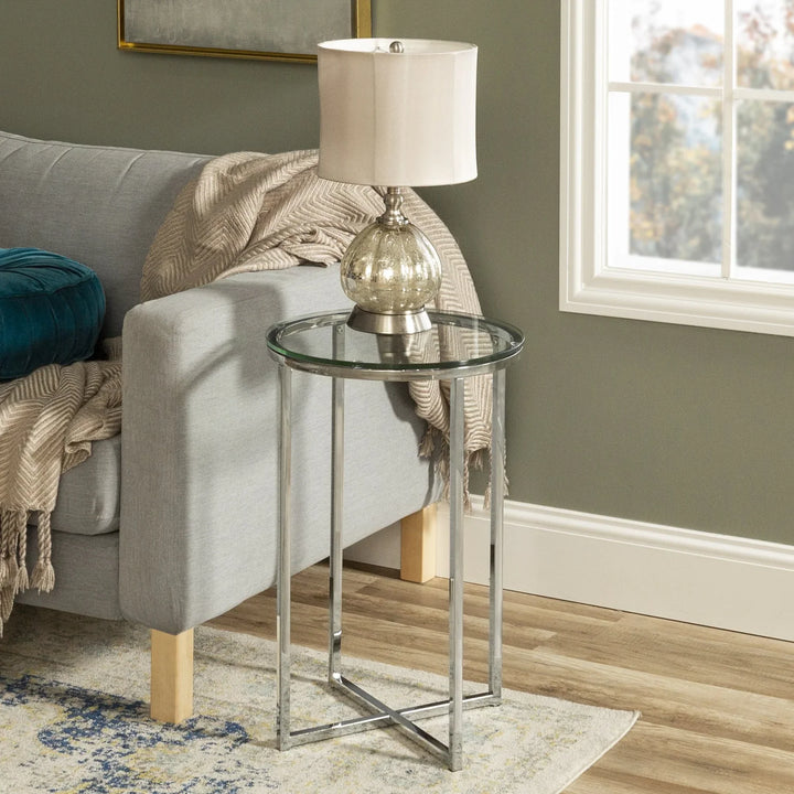 Side Table Chrome and Glass Adamo