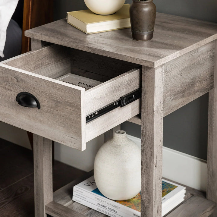 Bedside Table Grey Wash Madelyn