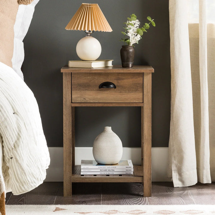 Bedside Table Rustic Oak Beeler