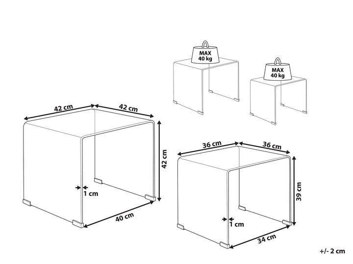 Side Table Tempered Glass Gloss Transparent Kendall