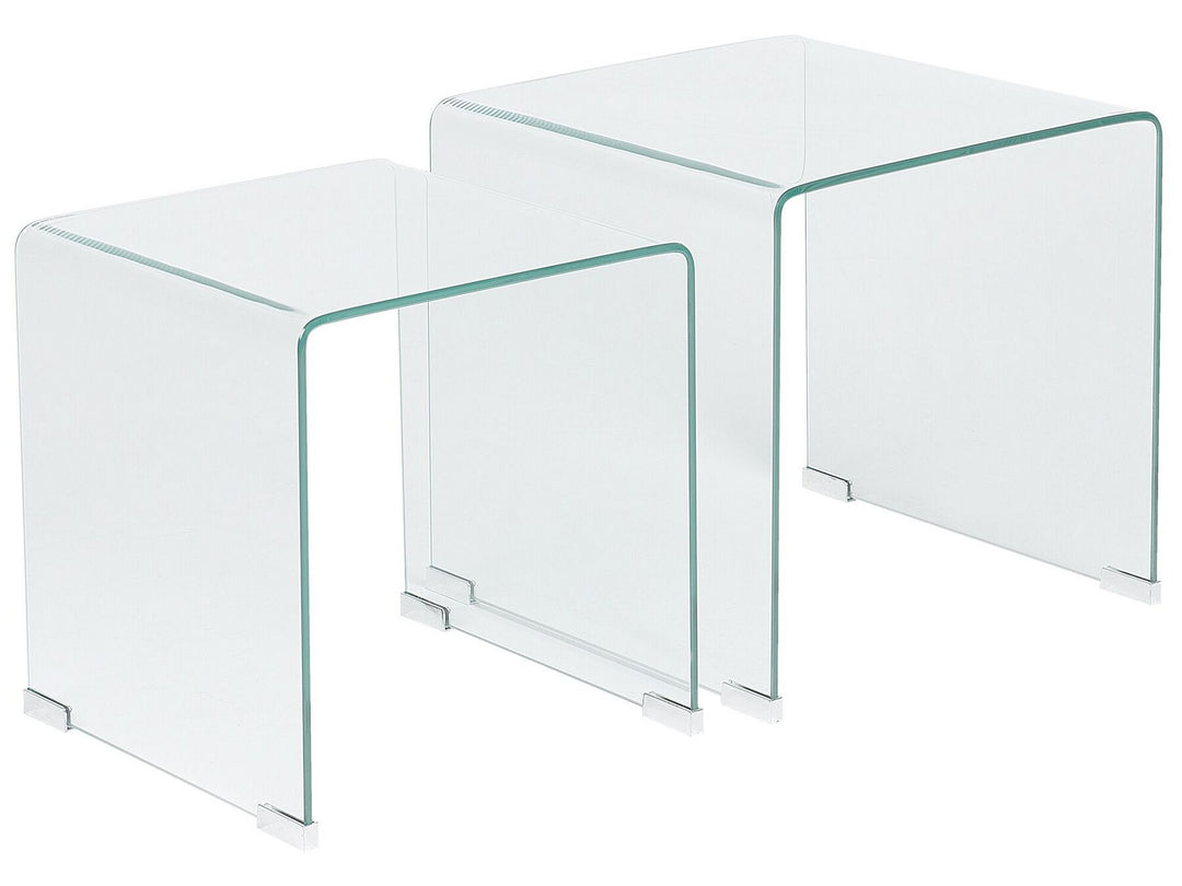 Side Table Tempered Glass Gloss Transparent Kendall