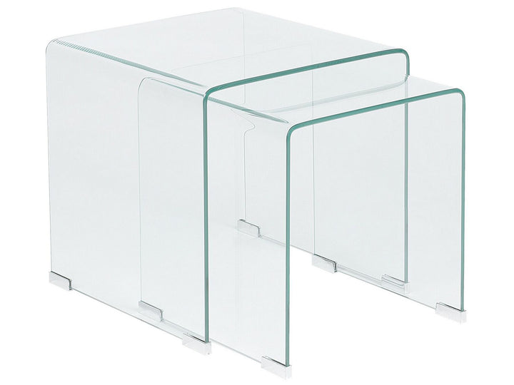 Side Table Tempered Glass Gloss Transparent Kendall