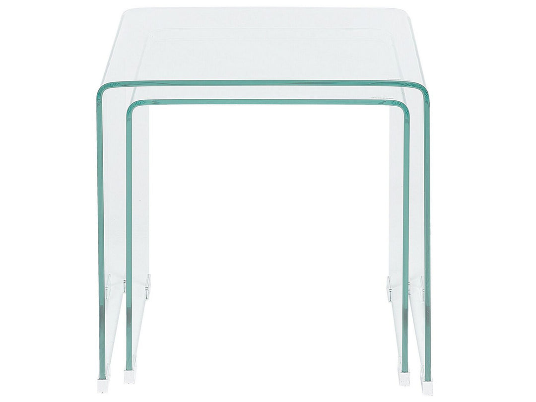 Side Table Tempered Glass Gloss Transparent Kendall