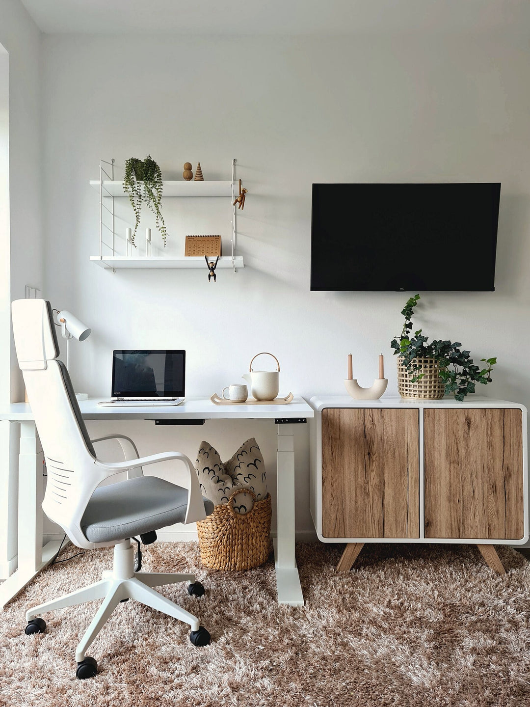 Sideboard White with Light Wood Milo