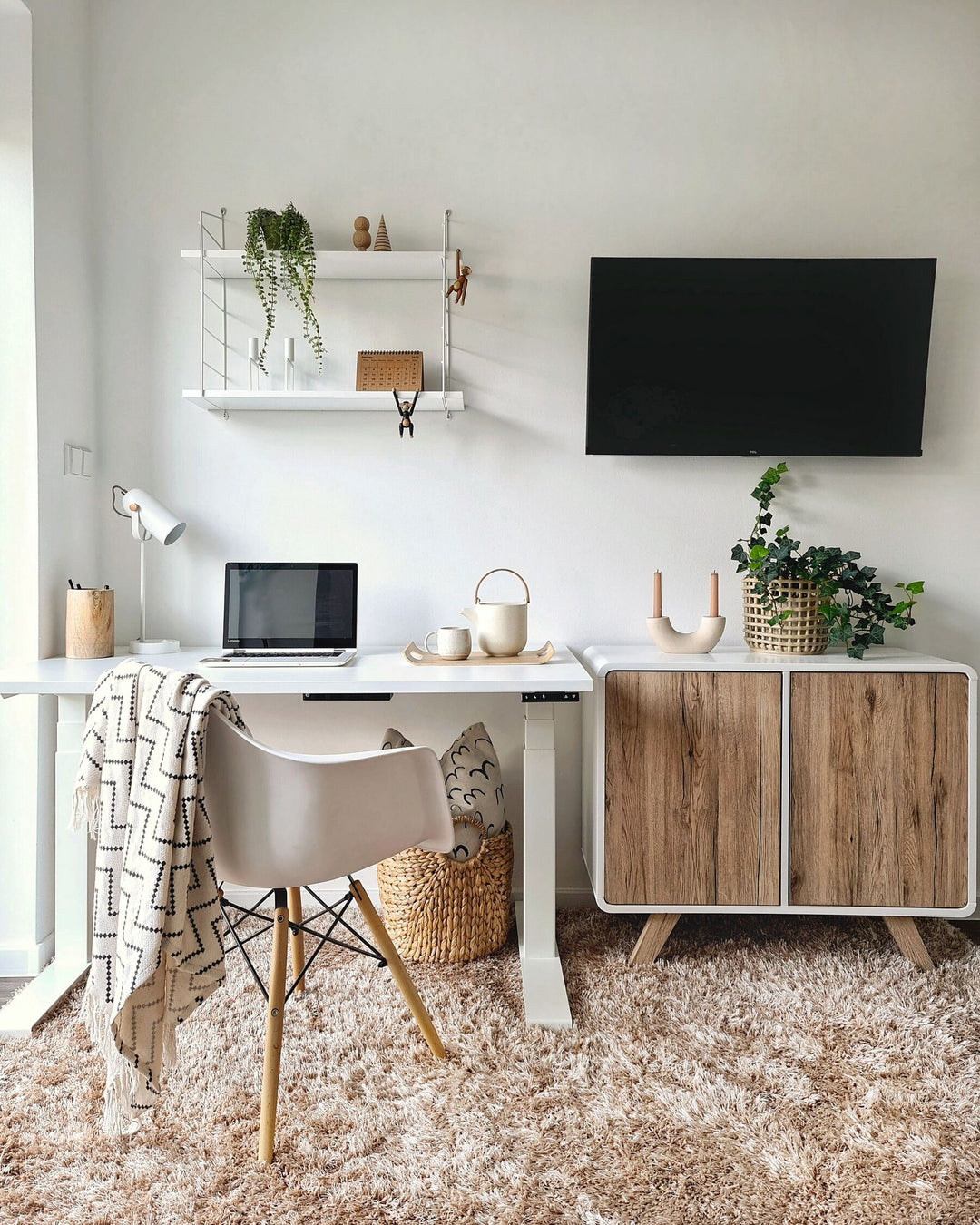 Sideboard White with Light Wood Milo