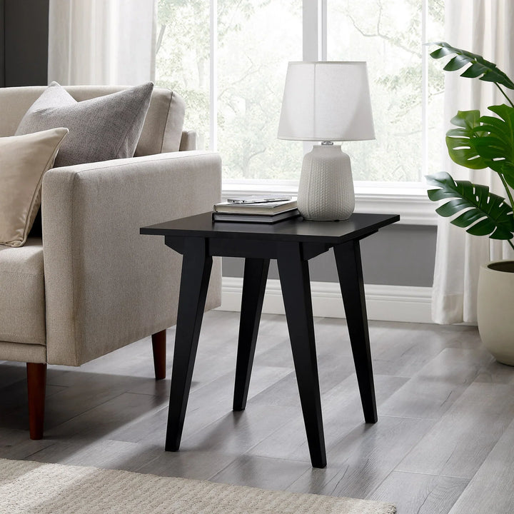 Solid Wood Side Table Black Featherstone