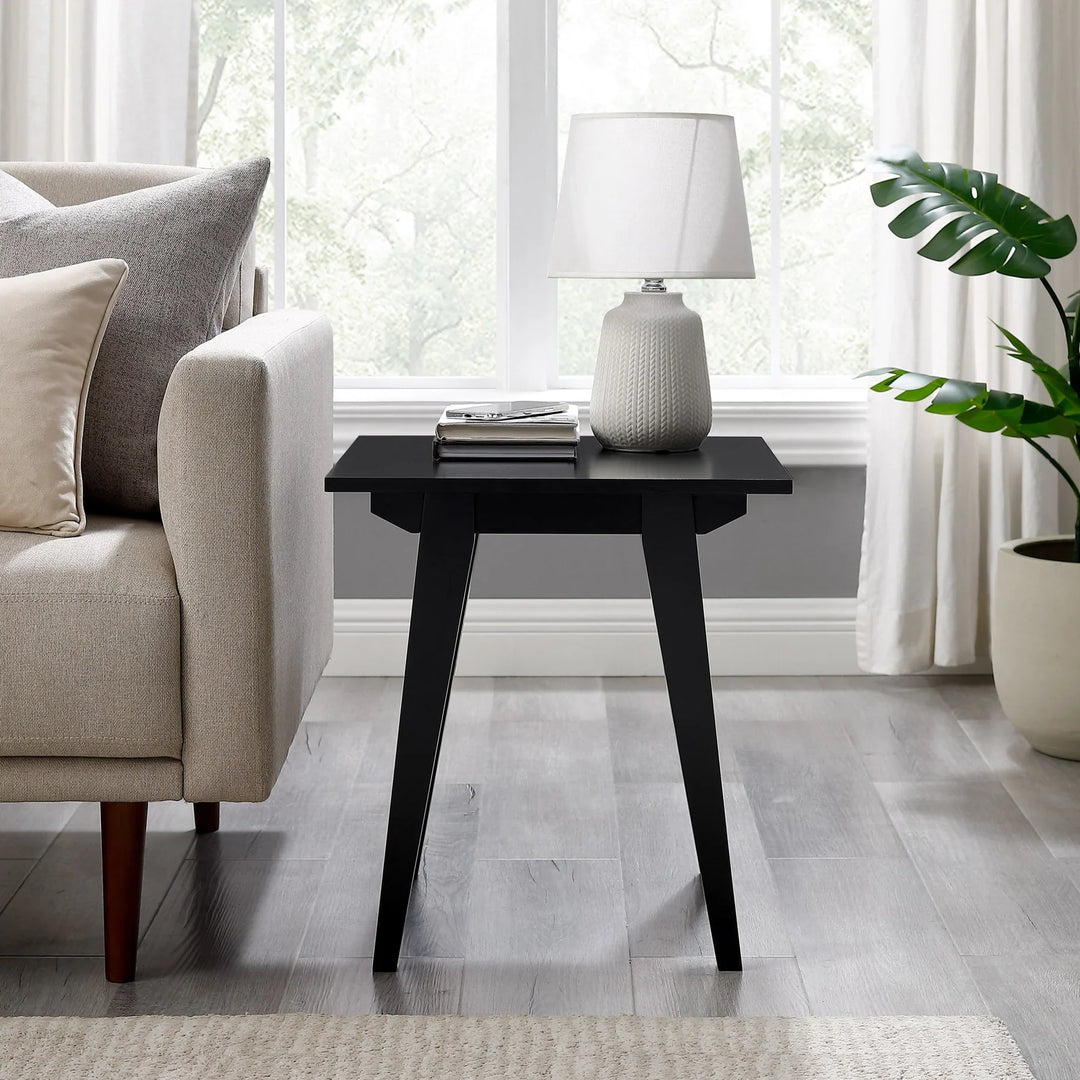 Solid Wood Side Table Black Featherstone