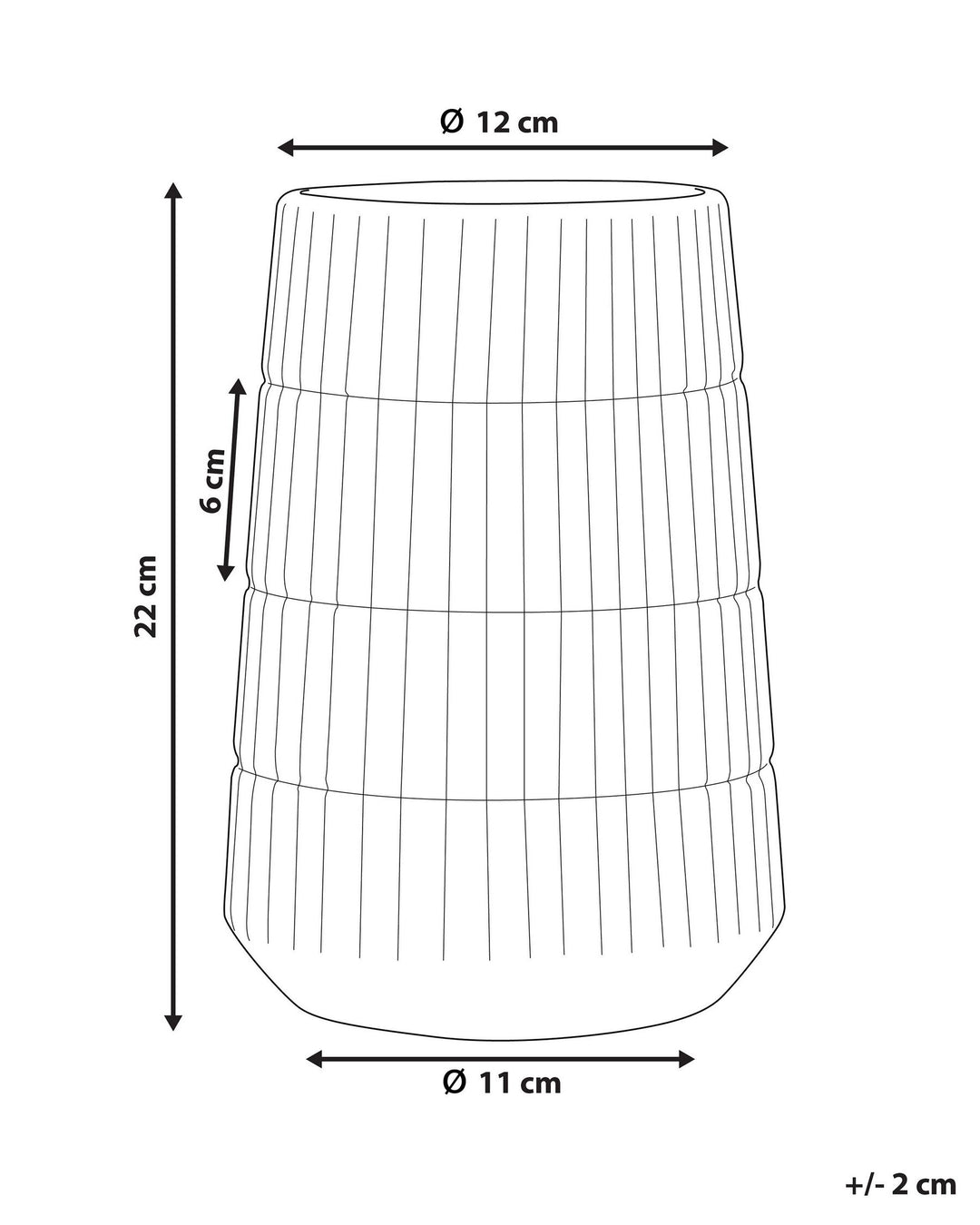 Stoneware Decorative Vase 22 cm Gold Qanawat